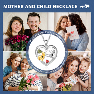 Custom Mother and Child Elephant Necklace