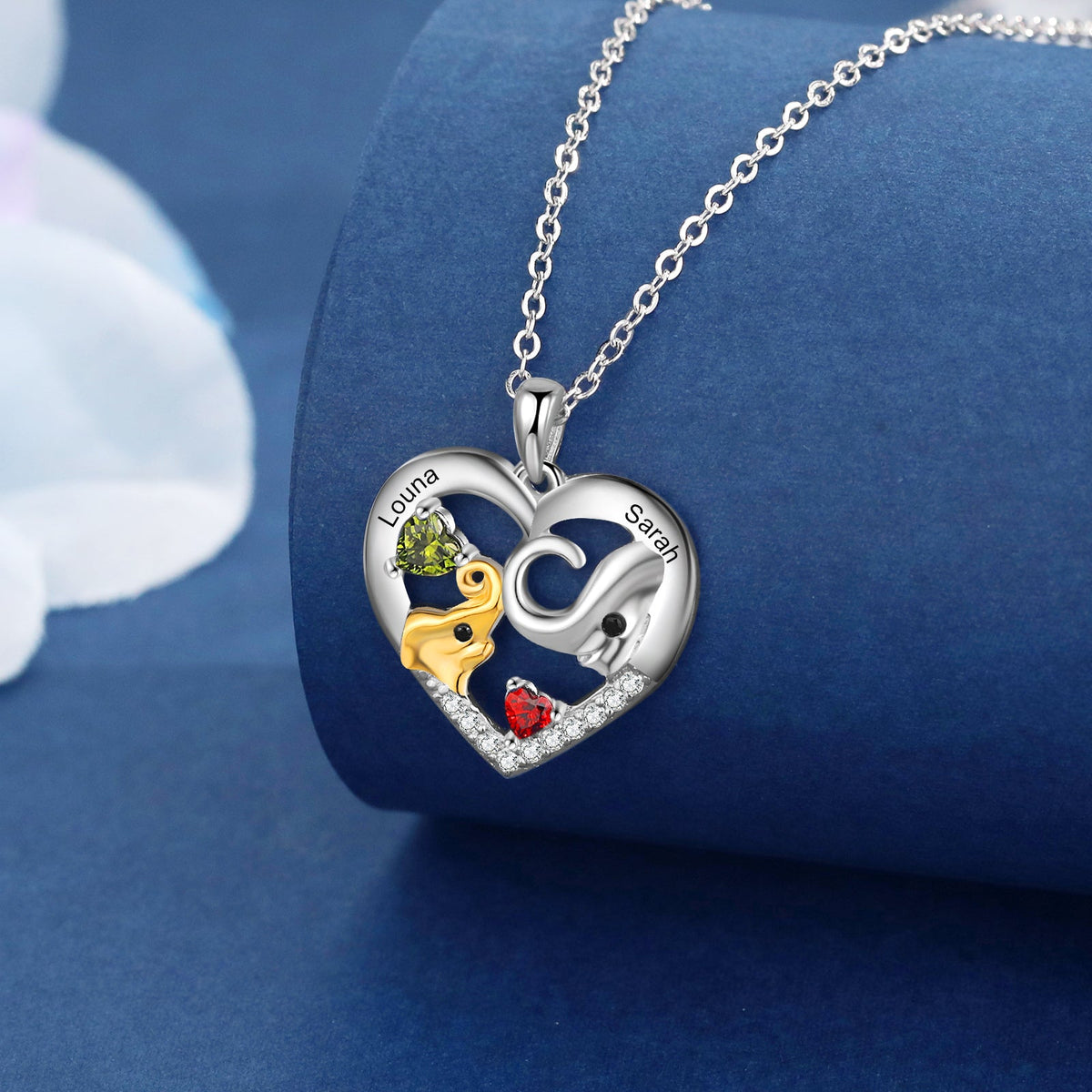 Custom Mother and Child Elephant Necklace