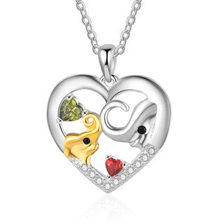 Custom Mother and Child Elephant Necklace