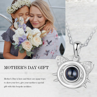 Custom Photo Projection Cat Necklace