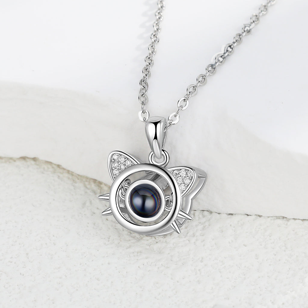 Custom Photo Projection Cat Necklace