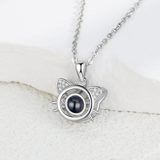 Custom Photo Projection Cat Necklace