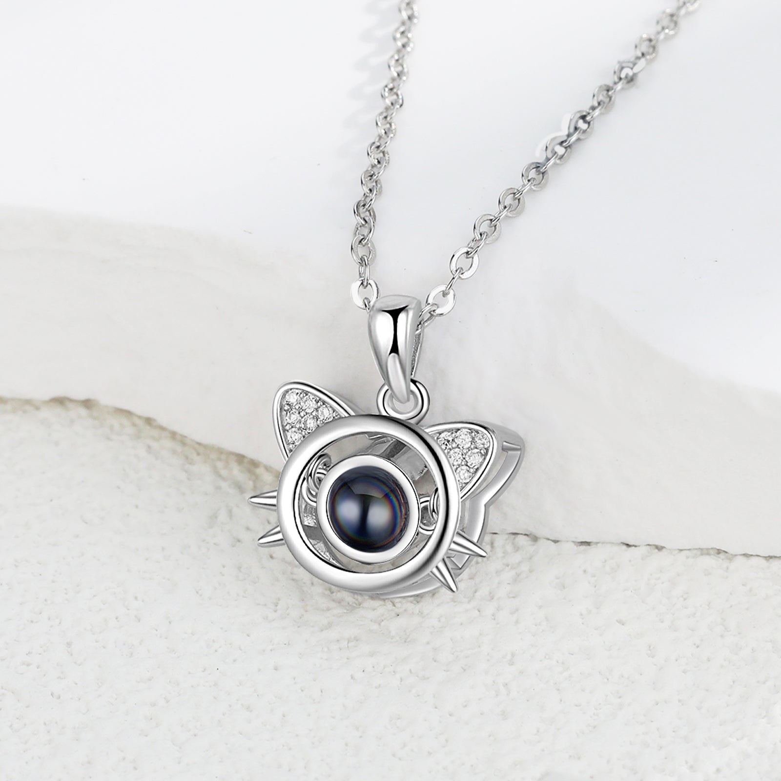 Custom Photo Projection Cat Necklace