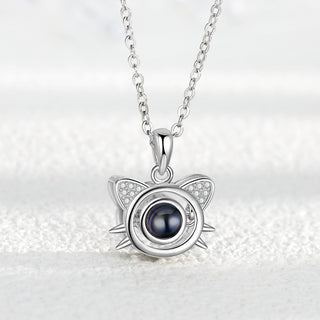 Custom Photo Projection Cat Necklace