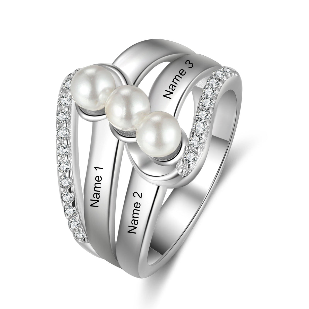 Custom Name Pearl Ring