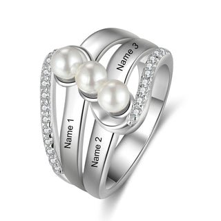 Custom Name Pearl Ring