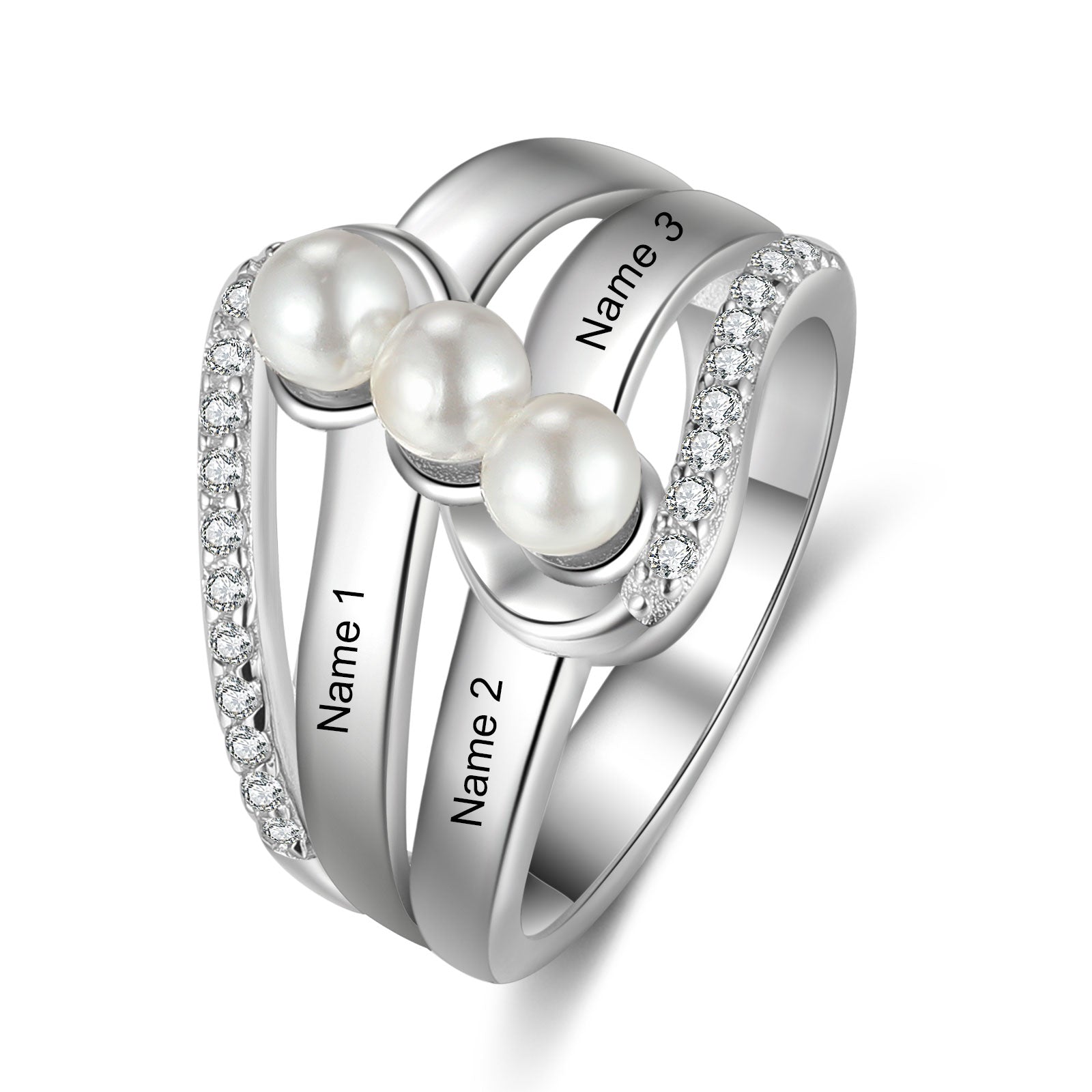 Custom Name Pearl Ring