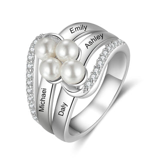 Custom Name Pearl Ring