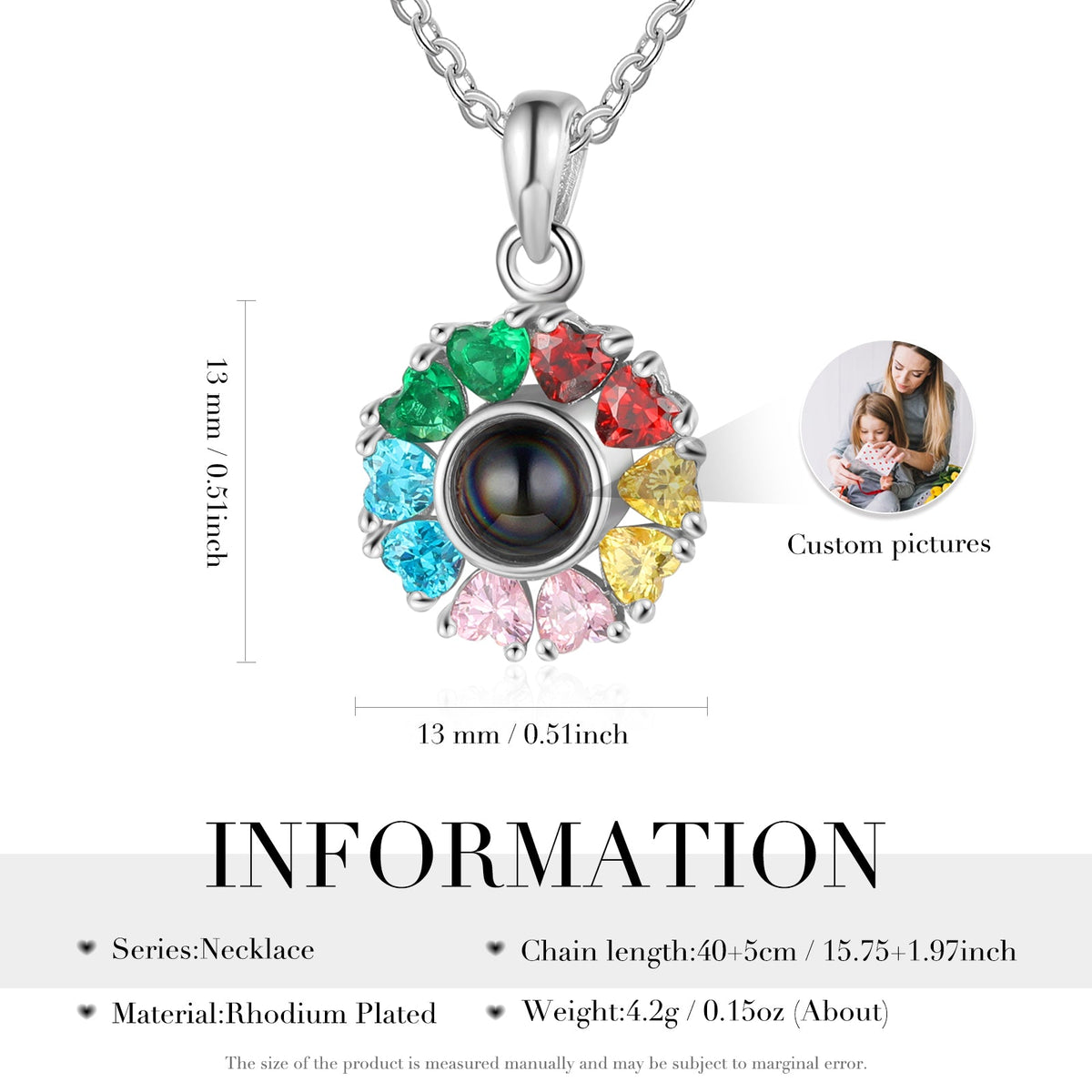 Custom Photo Projection Necklace
