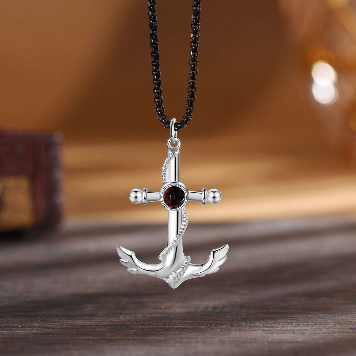 Custom Photo Projection Anchor Necklace