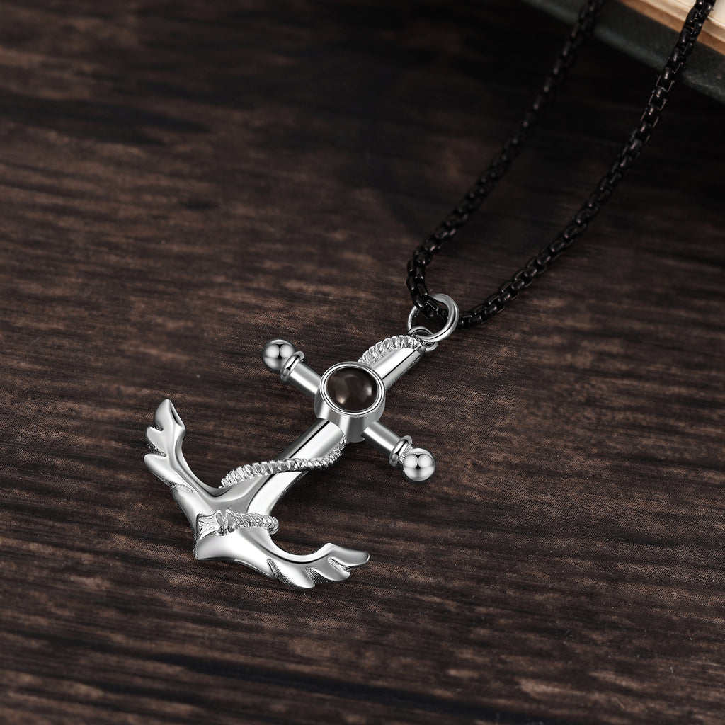 Custom Photo Projection Anchor Necklace