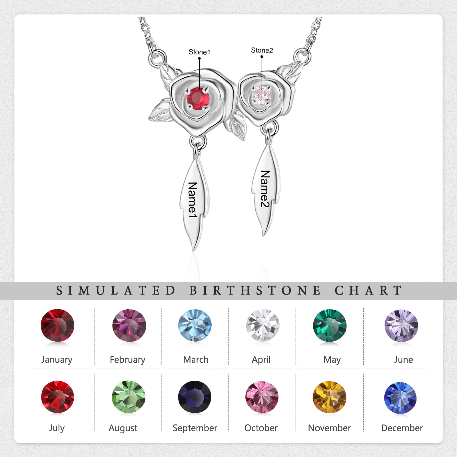 Custom Rose Flower Necklace