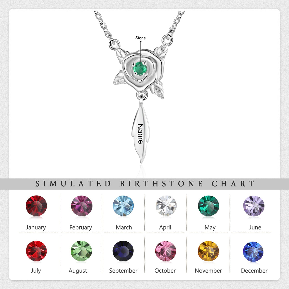 Custom Rose Flower Necklace