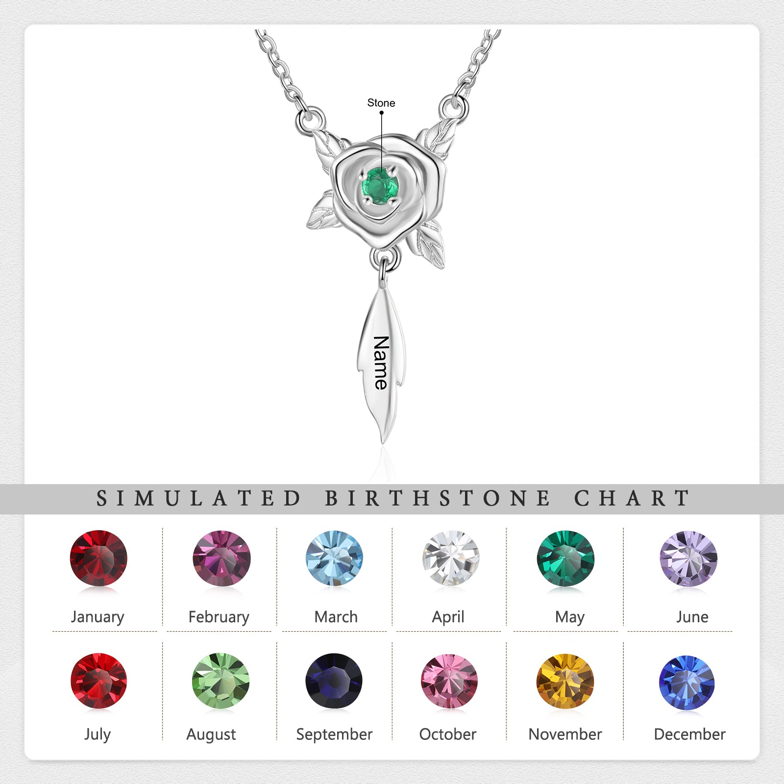 Custom Rose Flower Necklace