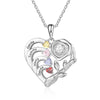 Custom Rose Flower and Heart Necklace