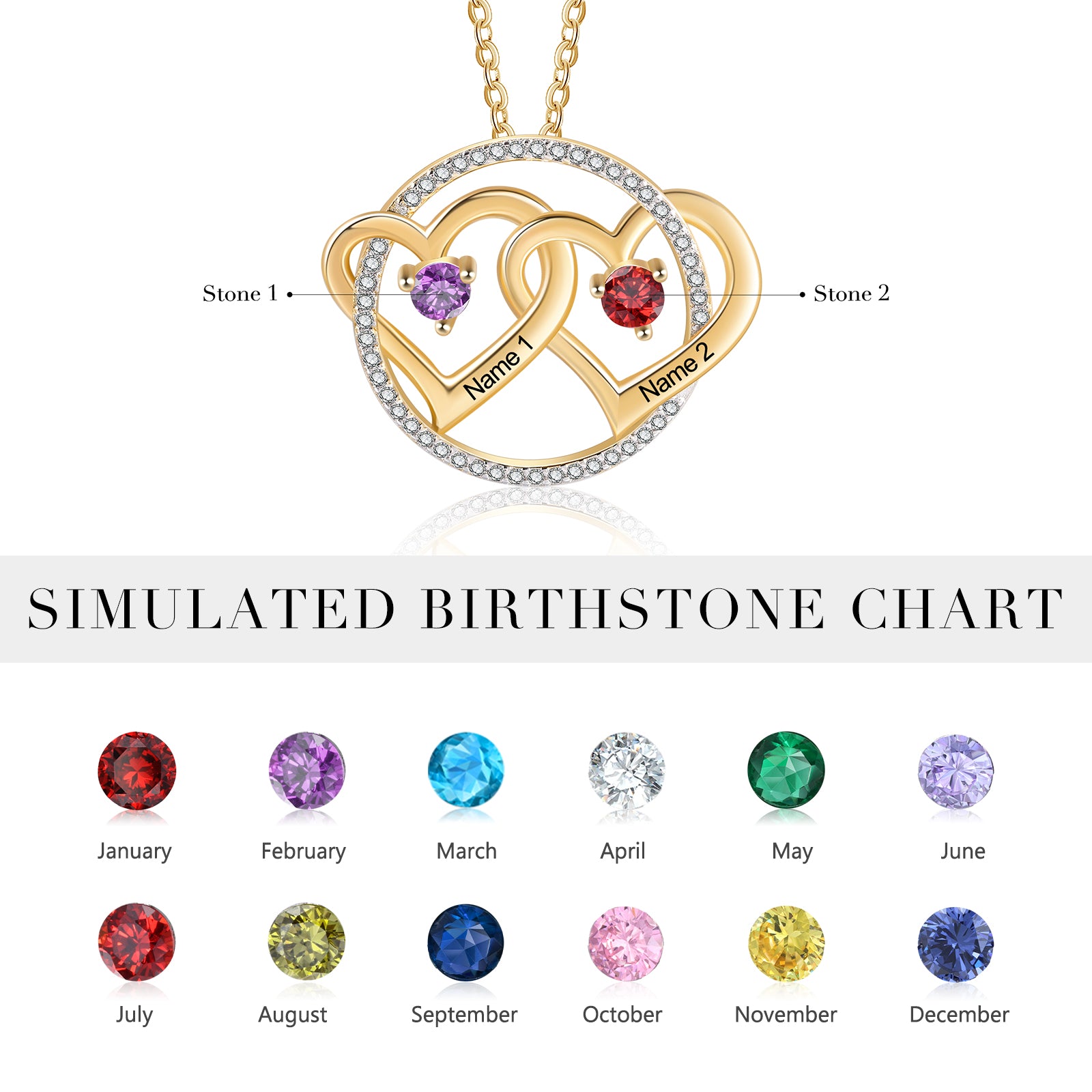 Custom Doule Heart Necklace