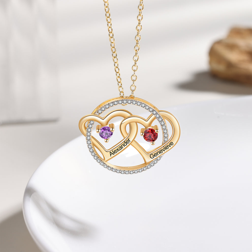 Custom Doule Heart Necklace