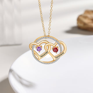 Custom Doule Heart Necklace