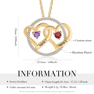Custom Doule Heart Necklace