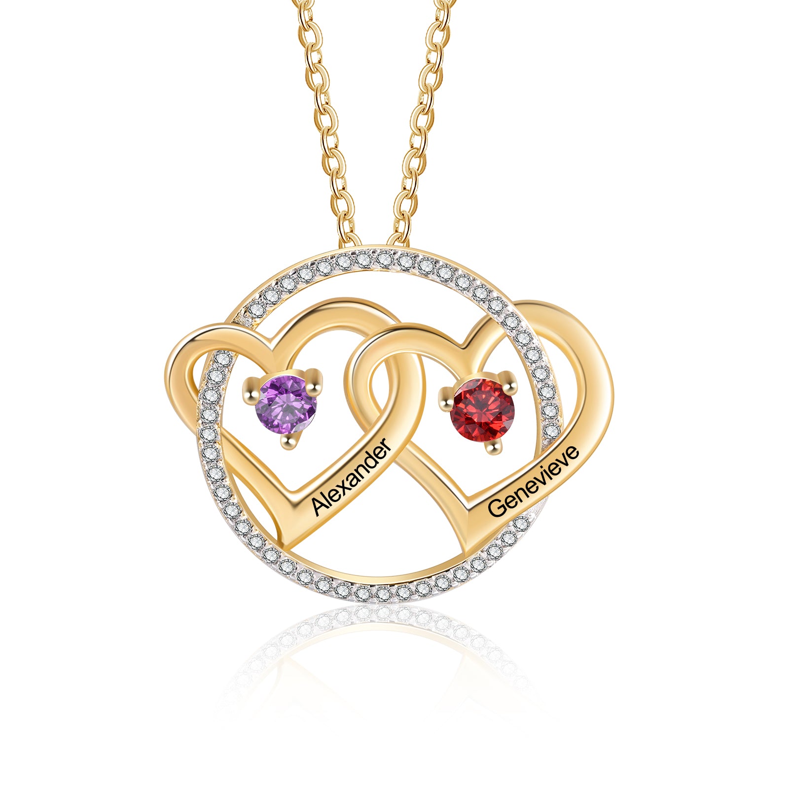 Custom Doule Heart Necklace