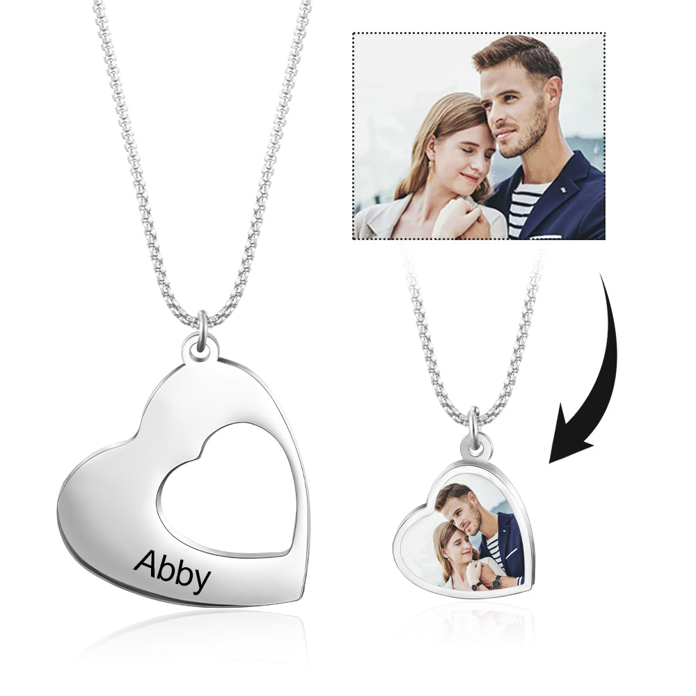 Custom Photo Heart Necklace