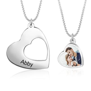 Custom Photo Heart Necklace