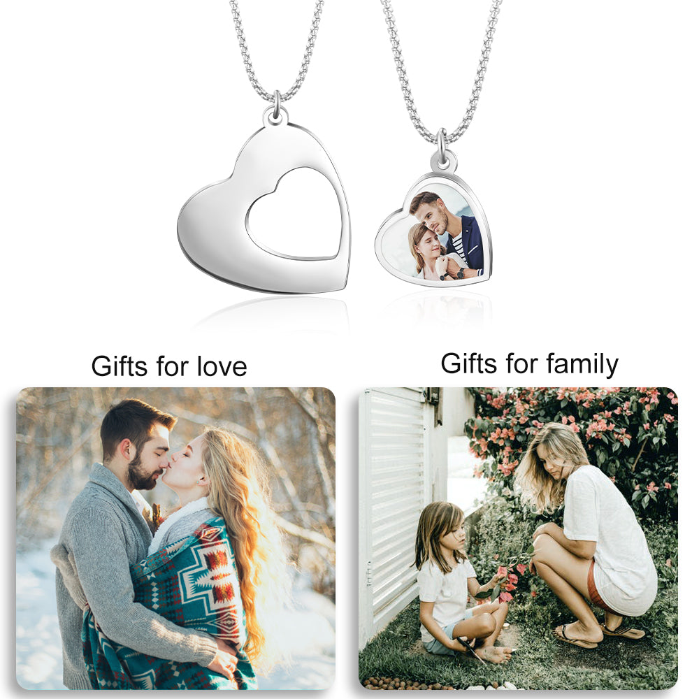 Custom Photo Heart Necklace