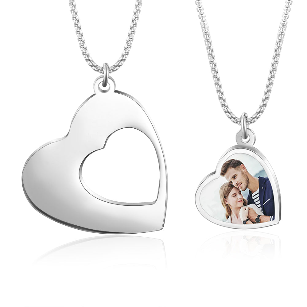 Custom Photo Heart Necklace