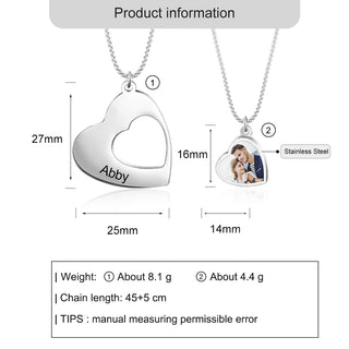 Custom Photo Heart Necklace