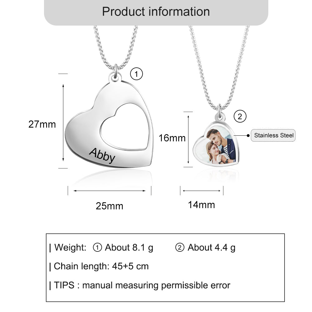 Custom Photo Heart Necklace
