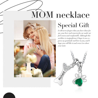 Custom Pet Paw and Bone Necklace