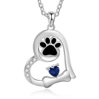 Custom Heart Necklace with Pet Paw