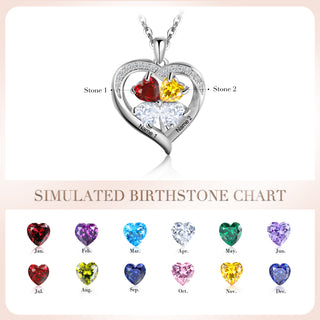 Custom Birthstone Heart Necklace