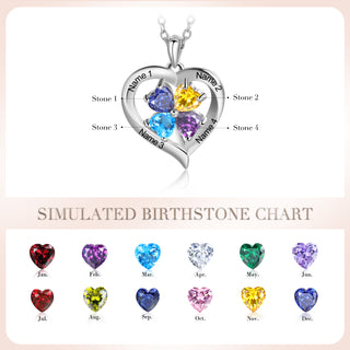 Custom Birthstone Heart Necklace