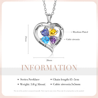 Custom Birthstone Heart Necklace