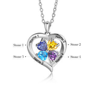 Custom Birthstone Heart Necklace