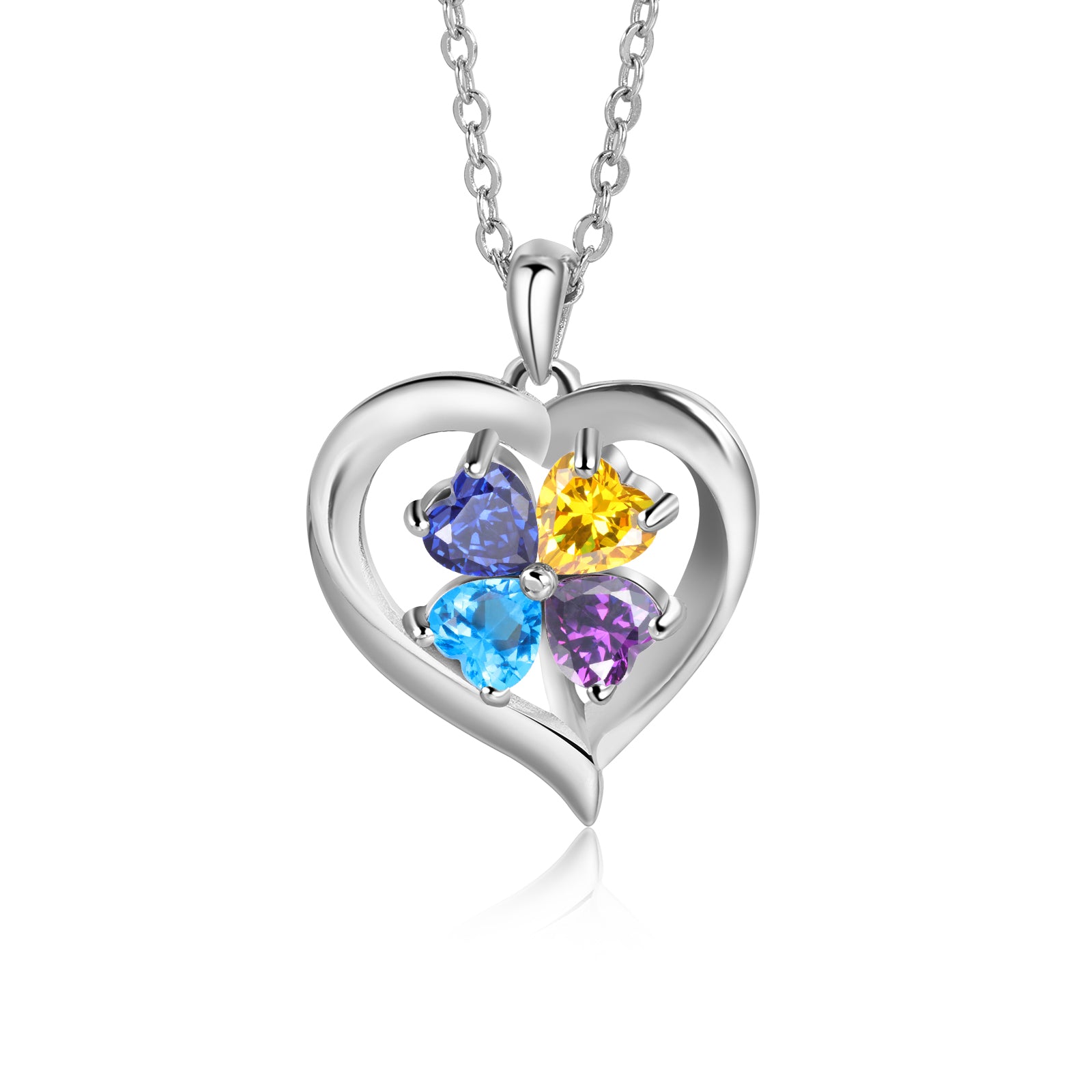 Custom Birthstone Heart Necklace
