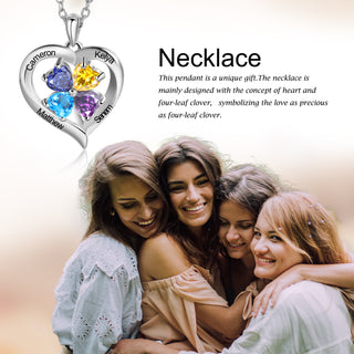 Custom Birthstone Heart Necklace