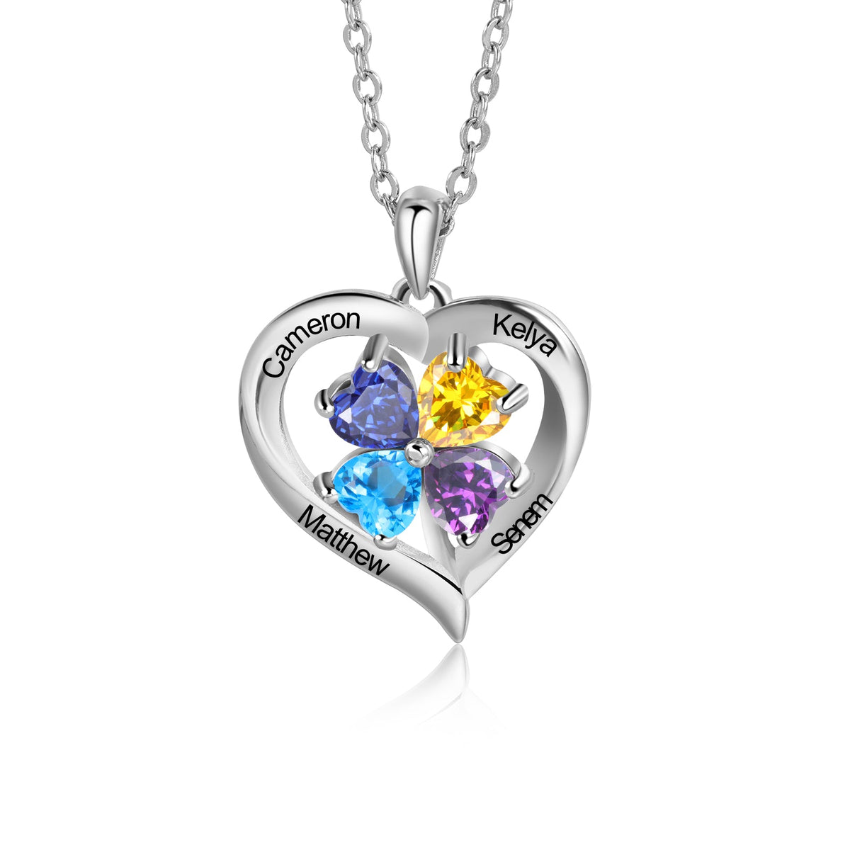 Custom Birthstone Heart Necklace