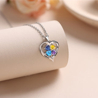 Custom Birthstone Heart Necklace