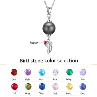 Custom Baby Feet Necklace with Pearl