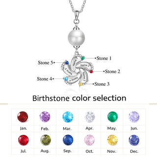 Custom Baby Feet Necklace with Pearl