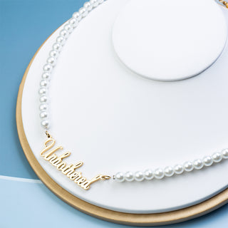 Personalized Pearl Name Necklace