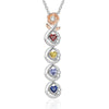 Custom Birthtsone Rose Flower Necklace