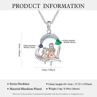 Custom Heart Necklace with Mother and Daughter