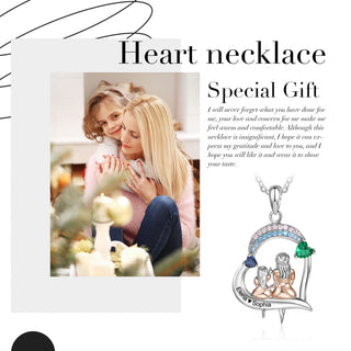 Custom Heart Necklace with Mother and Daughter
