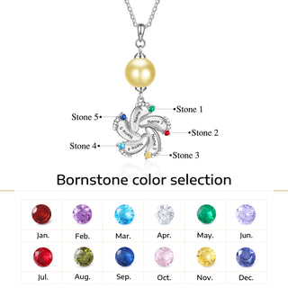 Custom Baby Feet Necklace with Pearl