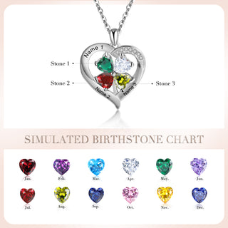 Custom Birthstone Heart Necklace
