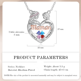 Custom Mother and Daughter Heart Necklace with Mama