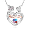 Custom Mother and Daughter Heart Necklace with Mama